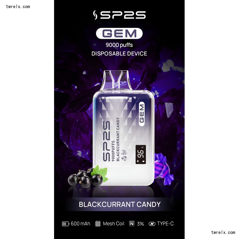SP2S GEM 9000 Puffs 拋棄式電子菸推薦|可充電・15 款口味|台灣現貨 2 SP2S GEM 9000 Puffs拋棄式電子煙 一次性可充電電子煙 台灣現貨 產品實拍