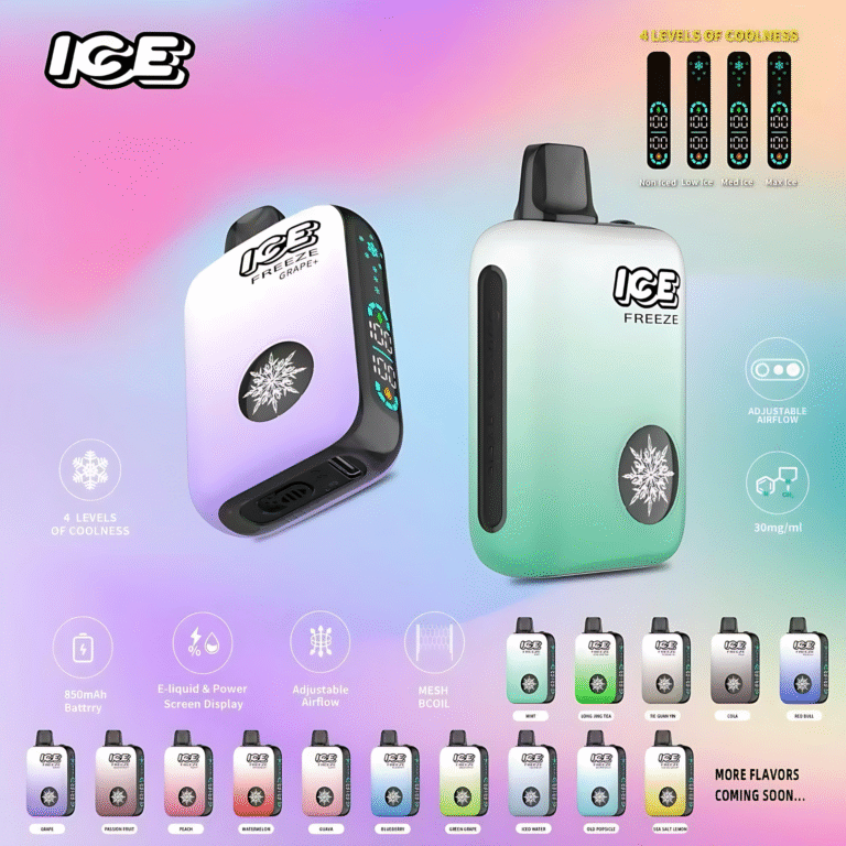 ICE FREEZE 10000 口拋棄式電子菸推薦|四檔涼度調節・15 款口味|台灣現貨 1 ICE FREEZE 10000 Puffs 拋棄式電子煙 四檔涼度調節 長效續航便利首選 產品實拍
