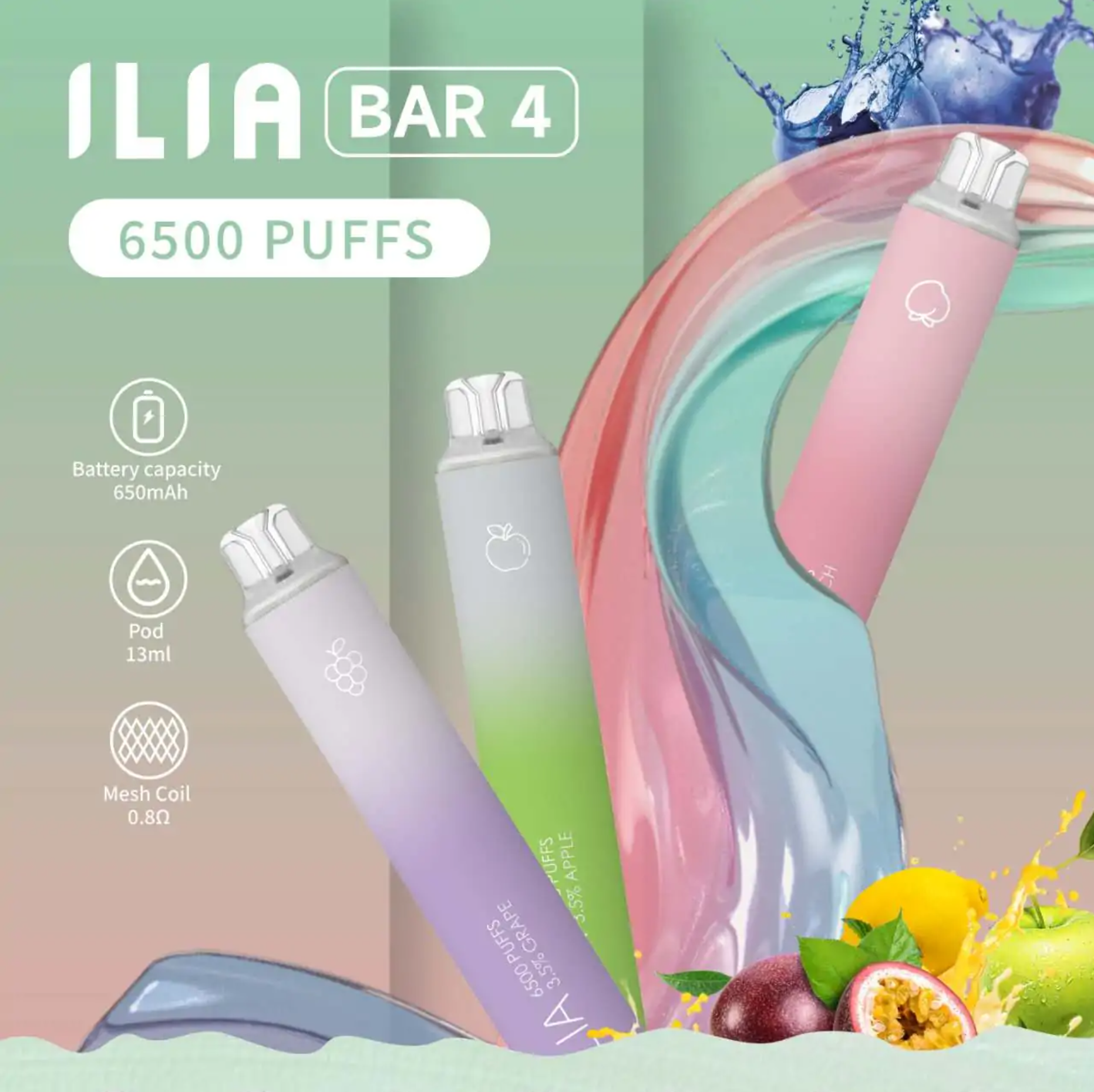 ILIA Bar4 6500 口拋棄式電子菸推薦|哩啞四代・25 款口味・買十送一|台灣現貨 1 Ilia Bar4 6500口一次性電子煙 哩啞四代拋棄式電子煙 買十送一 產品實拍