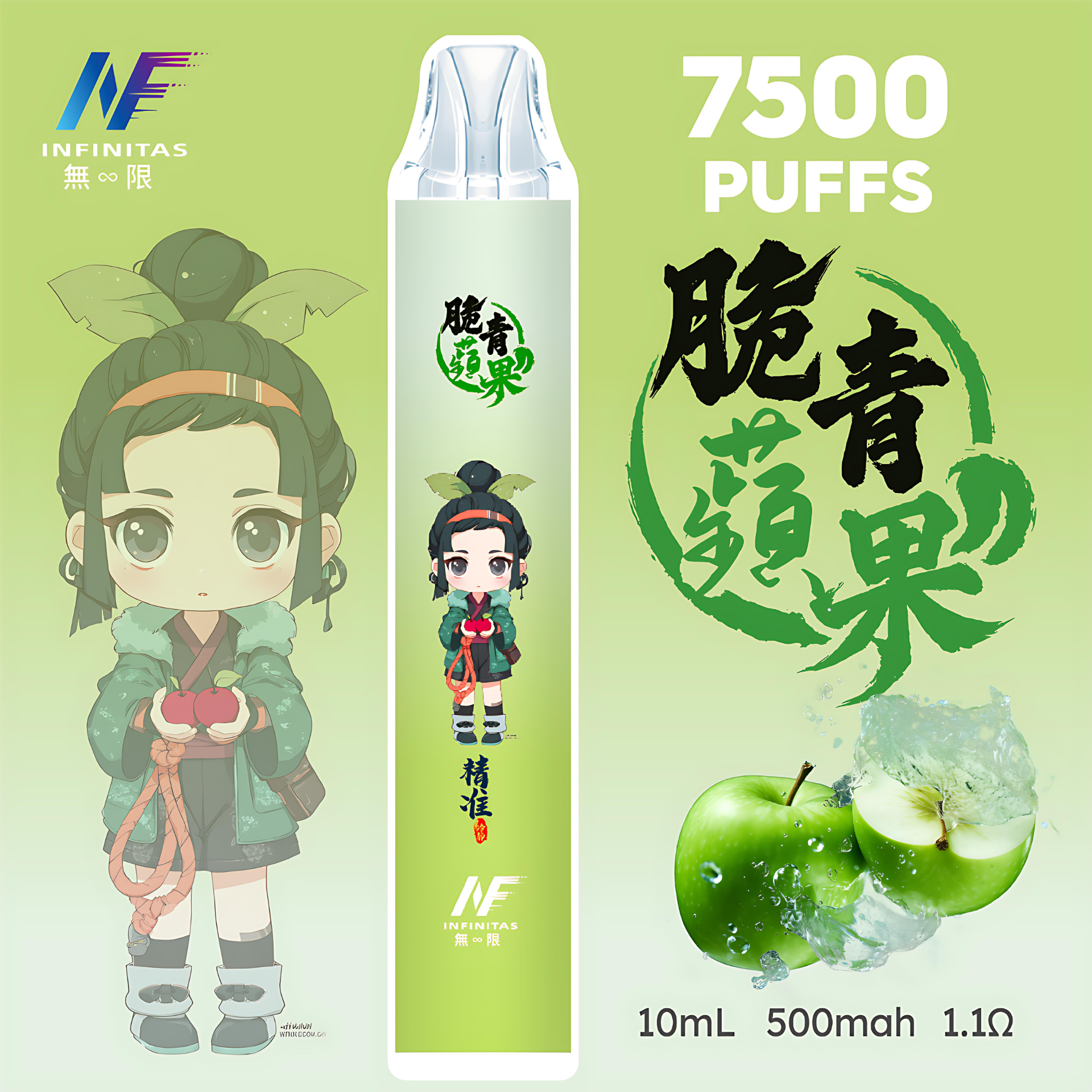 INF 無限 7500 口拋棄式電子菸推薦|鬼滅之刃聯名款・20 種口味|台灣現貨 2 INF 無限 7500 口拋棄式電子煙評測:鬼滅之刃聯名款一次性、20 種口味 產品實拍