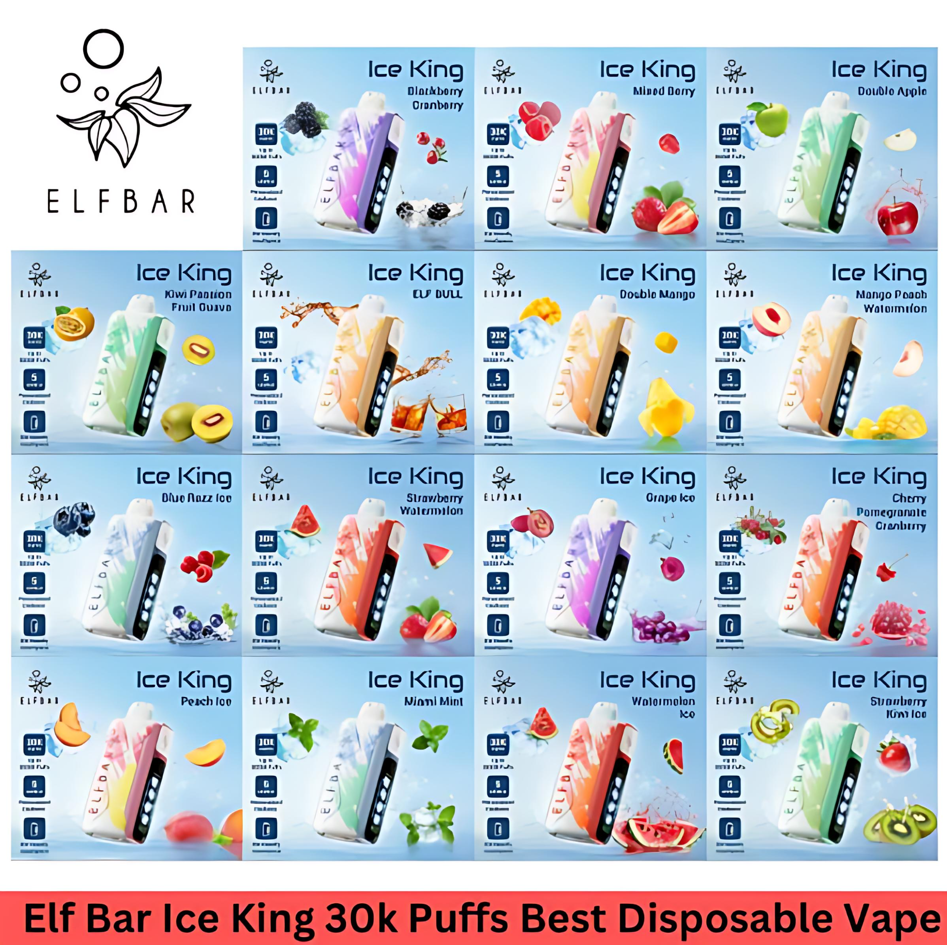 ELFBAR Ice King 30K 拋棄式電子菸推薦|五檔涼度調節・14 款口味|台灣現貨 1 ElfBar Ice King 30k Puffs 拋棄式電子煙 五檔涼度調節 大容量一次性電子煙 產品實拍