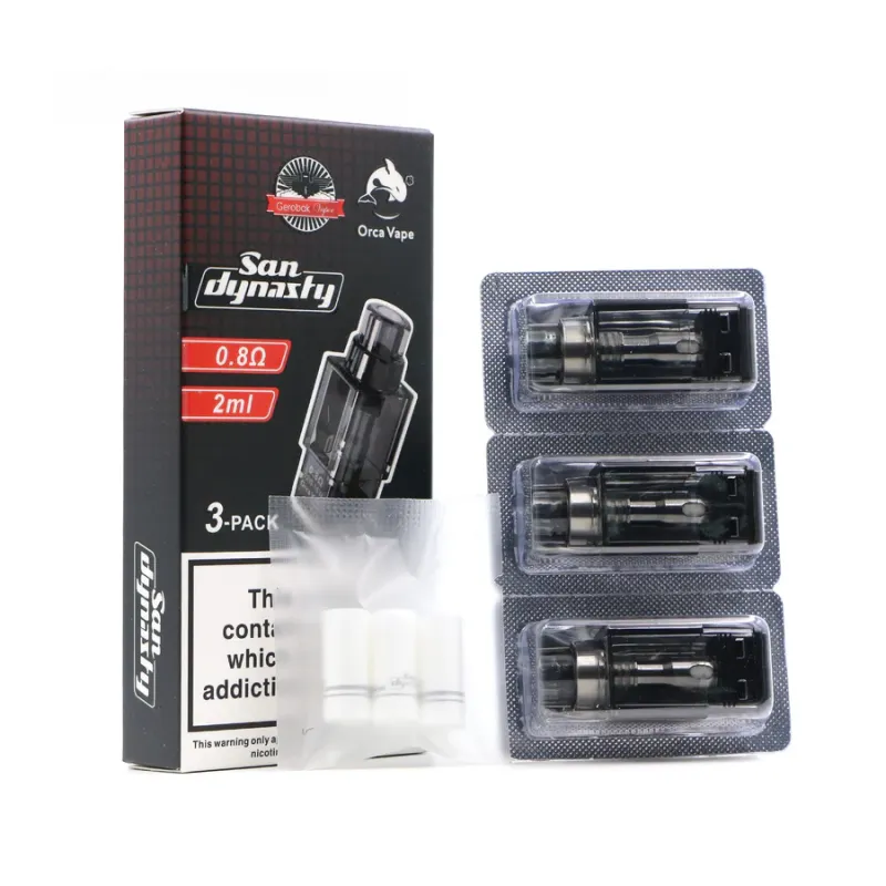 虎鯨 Orca San Dynasty 替換空倉推薦|2ml 可注油・0.4/0.6/0.8Ω 三入裝|台灣現貨 1 虎鯨Orca San Dynasty 空倉 替換彈 3入裝 2ml 可注油 0.4/0.6/0.8Ω 附 3顆濾嘴 原廠配件 產品實拍 1